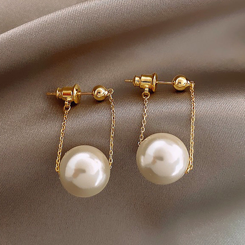 Wholesale  pearl earrings fashion twist shaped champagne color pearl earrings