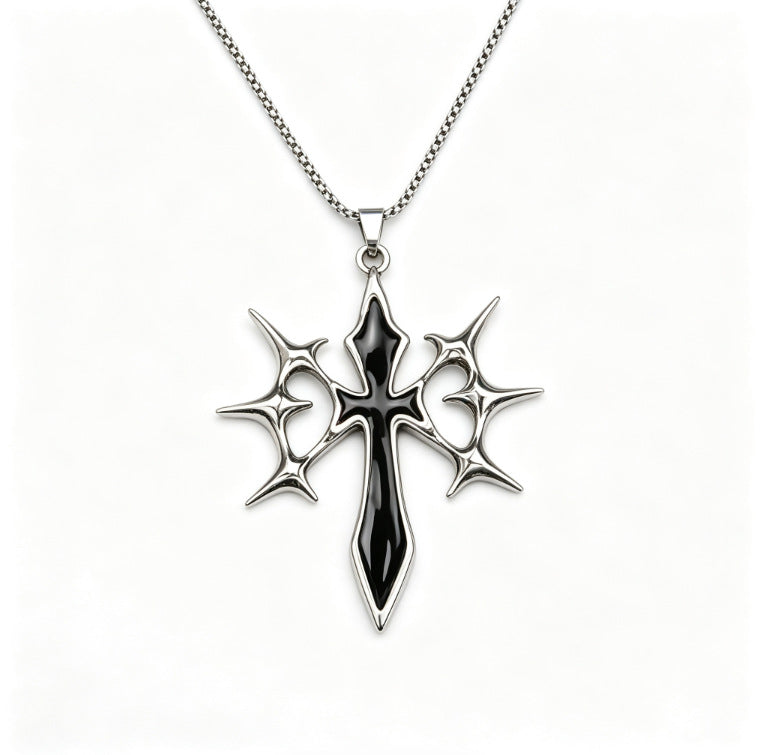 Wholesale Gothic Hip Hop Cross Necklace Silver Stainless Steel Men S Pendant Fashion Jewelry Gift