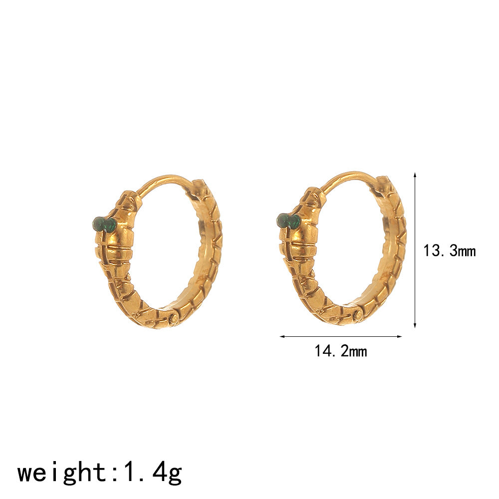 Wholesale 18K gold stainless steel titanium steel openwork earrings