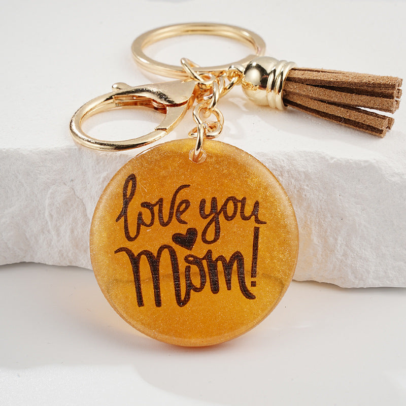 Wholesale Mother's Day MOM Resin Tassel Keychain ACC-KC-HuiWen011