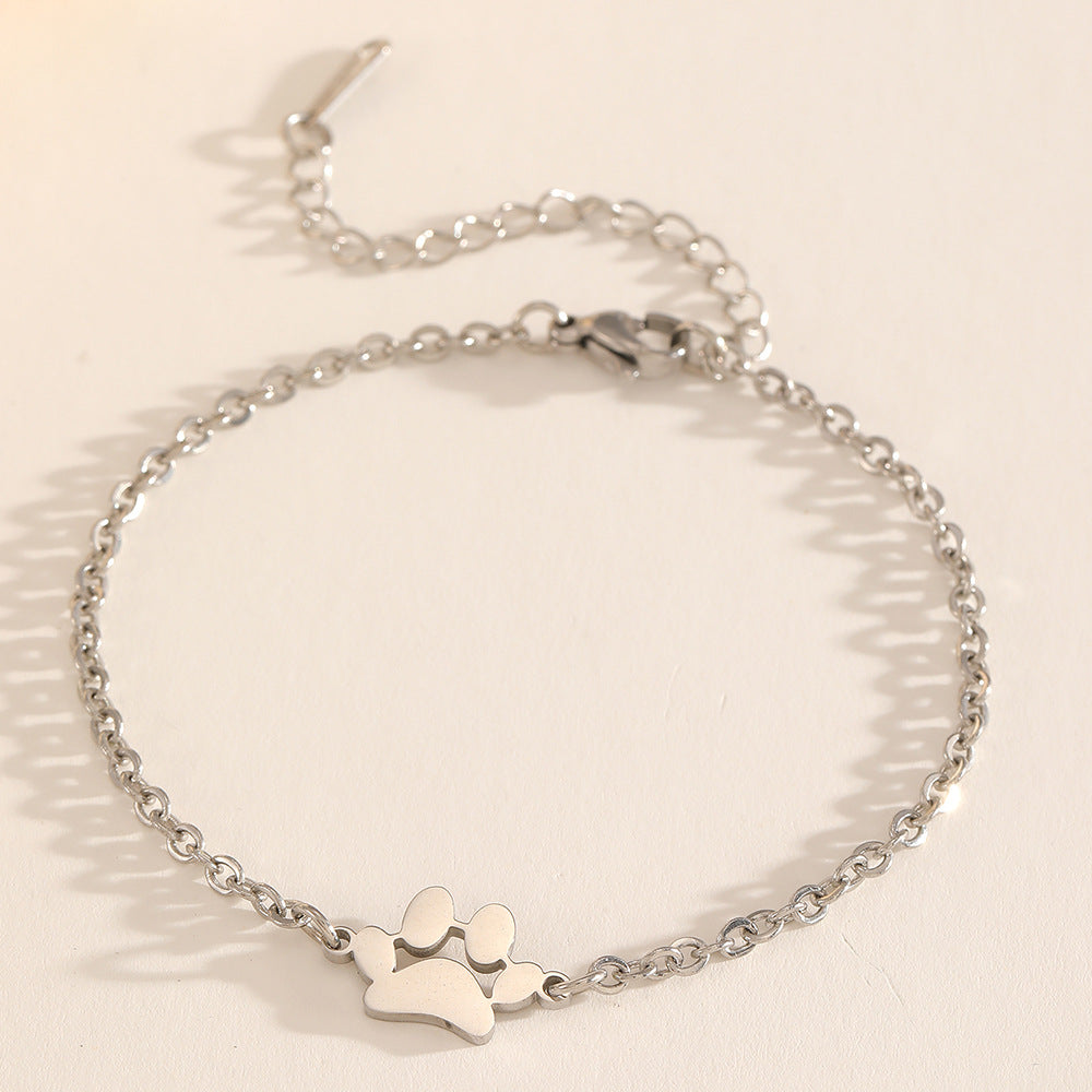 Wholesale Stainless steel pet paw print bracelet