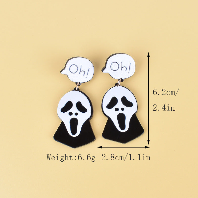 Wholesale Halloween Earrings Witch Tombstone Scream Ghost Acrylic  Earrings