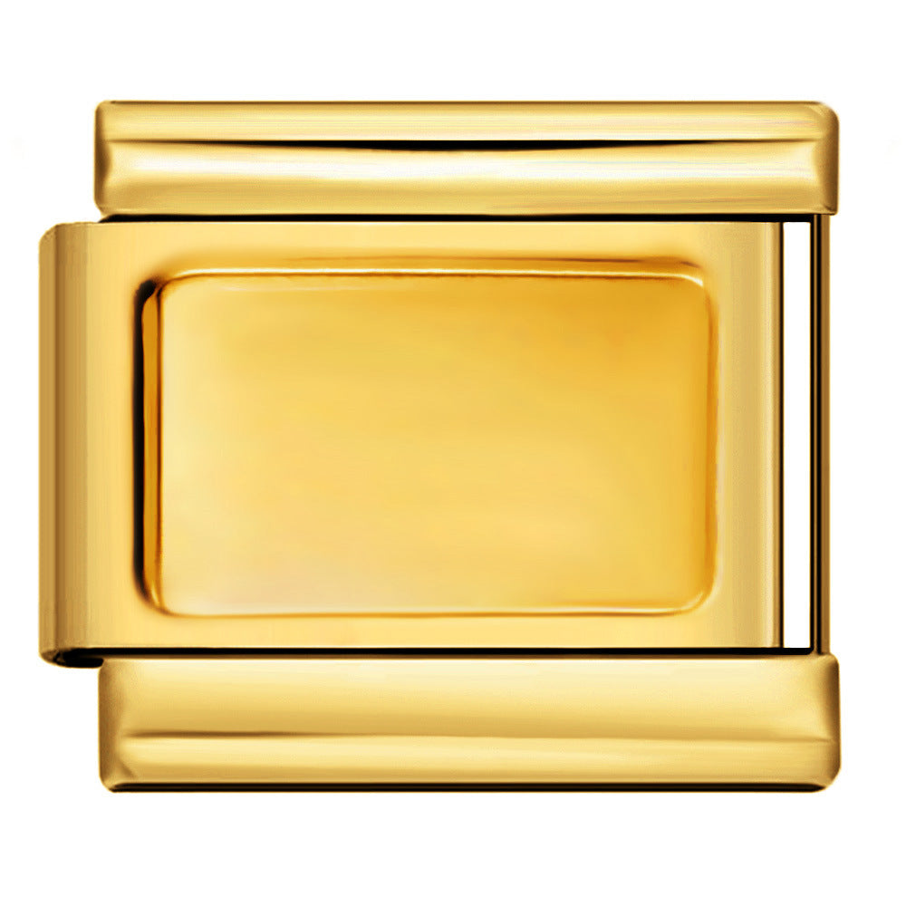 Wholesale Italian Charm Bracelet 9mm DIY Splicing Removable Gold Stamping Pattern Stainless Steel Composable Bracelet