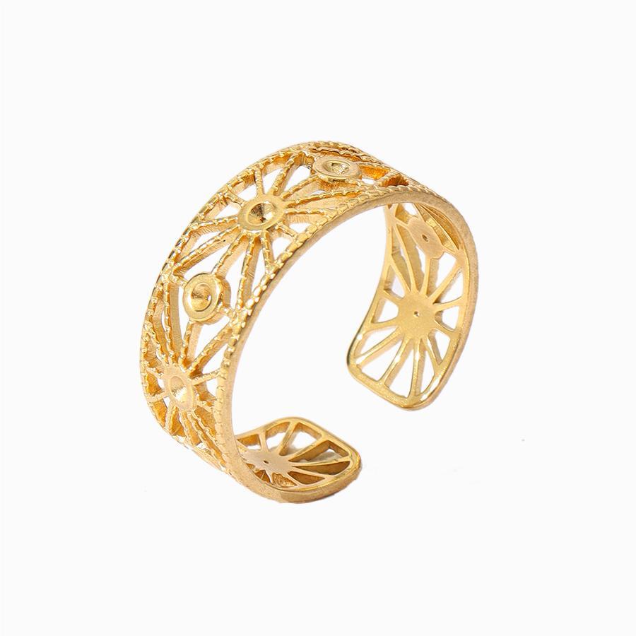 Wholesale Vintage Stainless Steel Ring 18k Gold Plated Tree of Life Rings ACC-RS-MuC018
