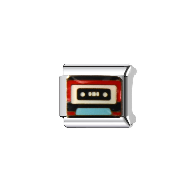 Wholesale Italian Charm Bracelet 9mm DIY Splicing Creative Pattern Stainless Steel Composable Bracelet