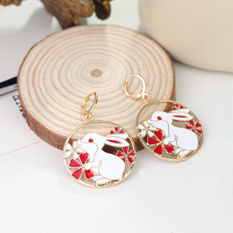 Wholesale Geometric Round Easter Alloy Drop Earrings