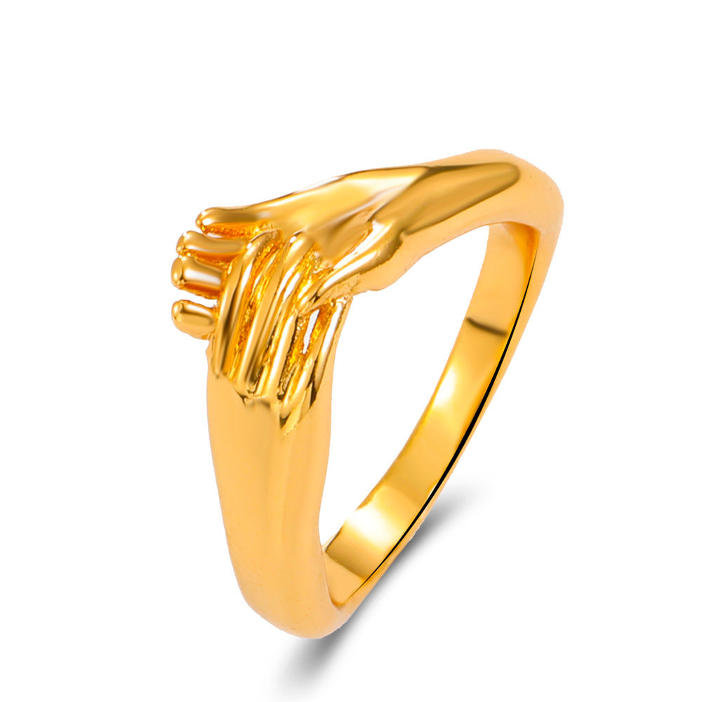 Wholesale Creative Hug Hand Ring Vintage Zircon Heart Rings ACC-RS-DQ002