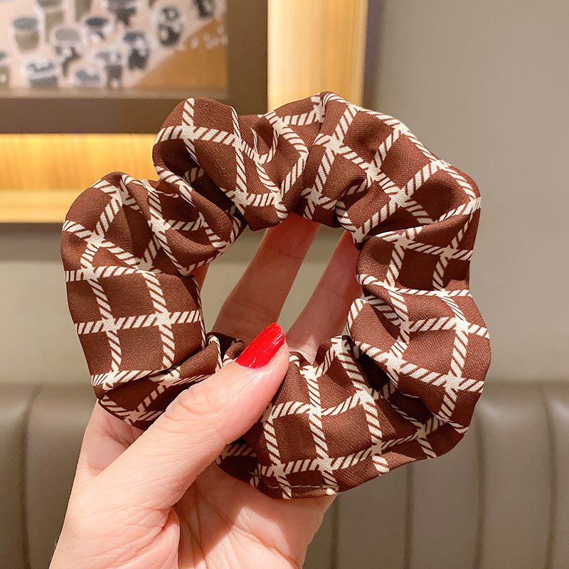 Wholesale Leopard Print Bear Light Luxury Style Milk Tea Color Hair Scrunchies ACC-HS-Huidi024