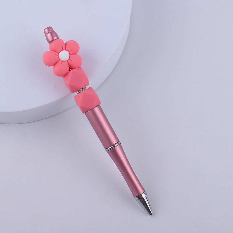 Wholesale Beaded Pens Handmade Flower Silicone Beaded Ballpoint Pen