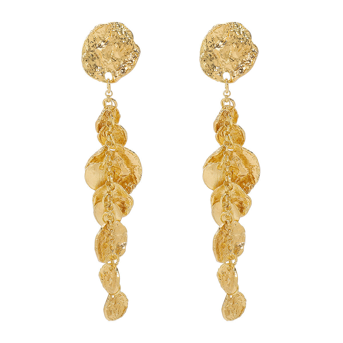 Wholesale  Retro Metal Round Pendant Earrings
