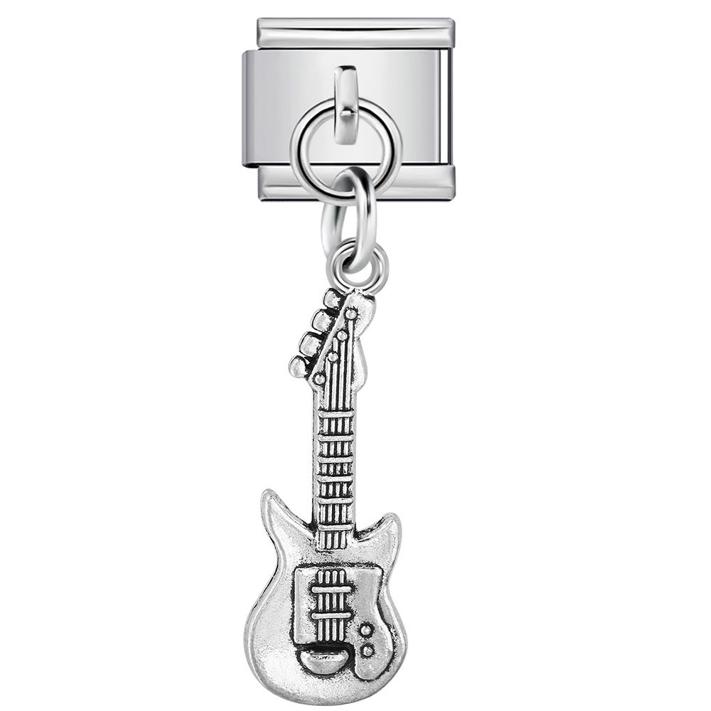 Wholesale Italian Charm Bracelet 9mm DIY Musical Instrument Shaped    Creative Stainless Steel Composable Bracelet