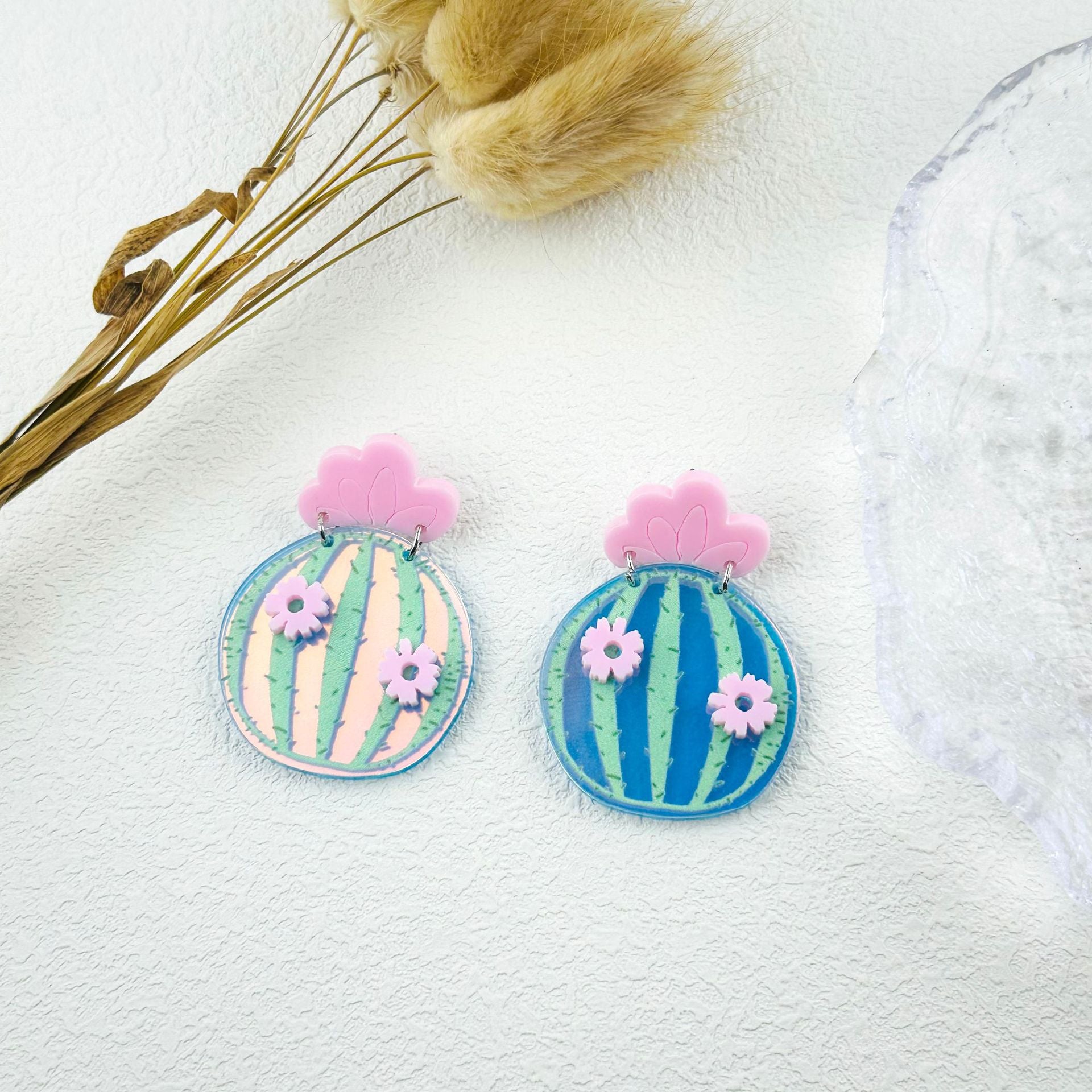 Wholesale Acrylic Colorful Fruit Watermelon Flower Earrings Retro Vintage Earrings ACC-ES-ChiCha004