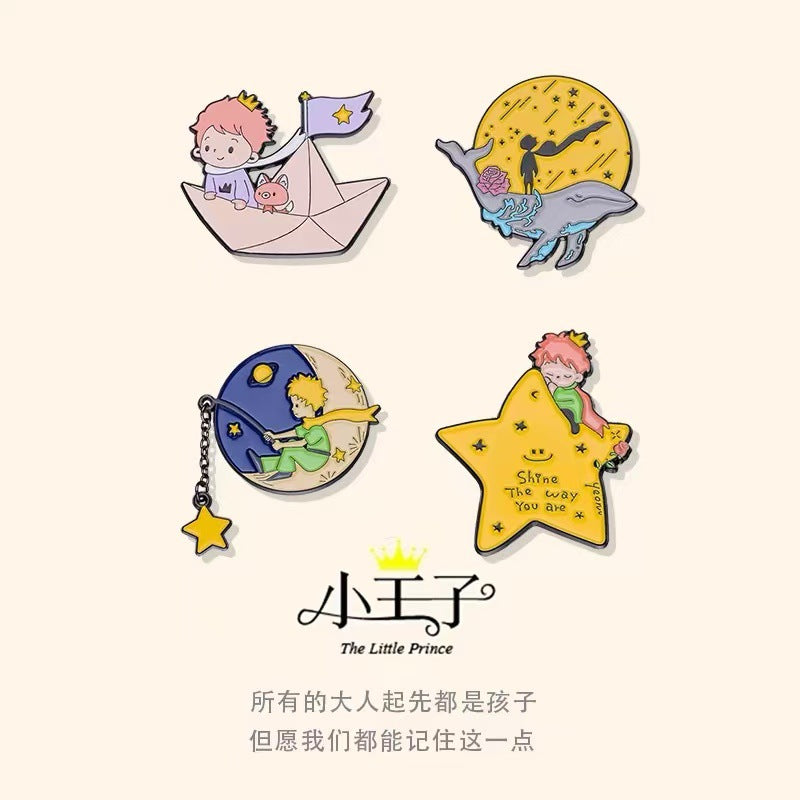 Wholesale Little Prince CartoonCute Stars Fairy Tale Moon Brooch