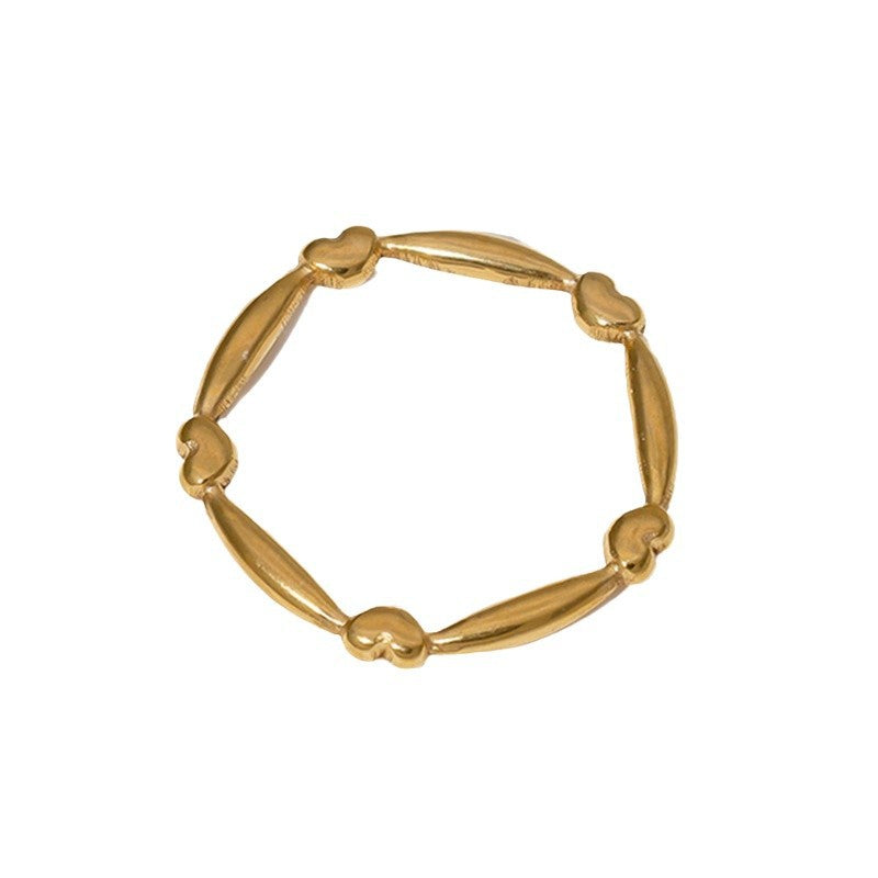 Wholesale cute love heart stainless steel ring