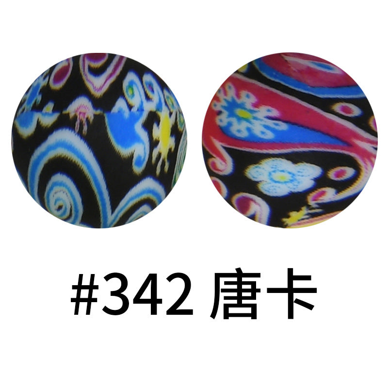 Wholesale 50pcs 15mm Western Style Leopard Skull Color Aztec Printed Silicone Balls Beads ACC-BDS-HeSheng004