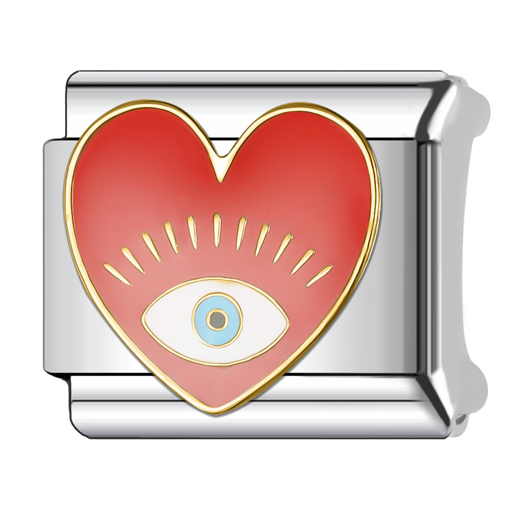 Wholesale Italian Charm Bracelet 9mm DIY Splicing Creative Eye Series Stainless Steel Composable Bracelet