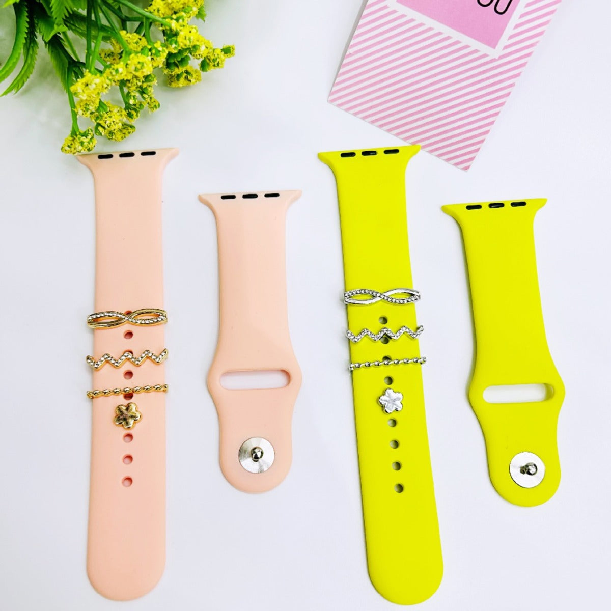 Wholesale Olive Branch Band Charm Set Gold Alloy Four Piece Fashion Accessory For Boutique Resale