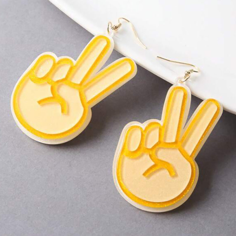 Wholesale Cartoon Scissors Hand Acrylic Earrings ACC-ES-FuSu001