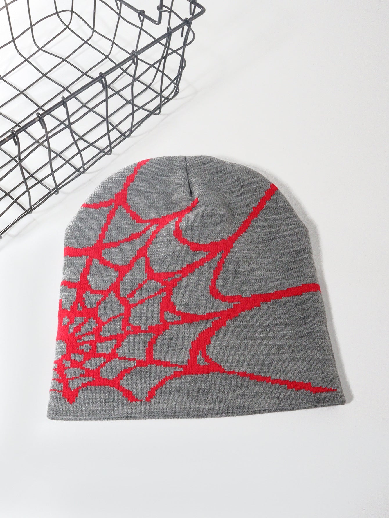 Wholesale Pullover Spider Web Y2K Jacquard Knitted Hat Beanie ACC-HT-Junl001