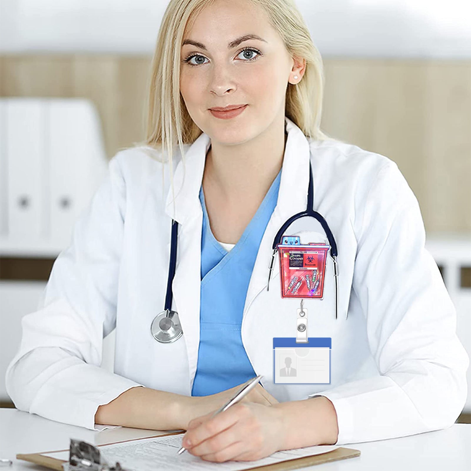 Wholesale Acrylic Medical-Themed Retractable Badge Reel for Medical Students Fashion Accessory