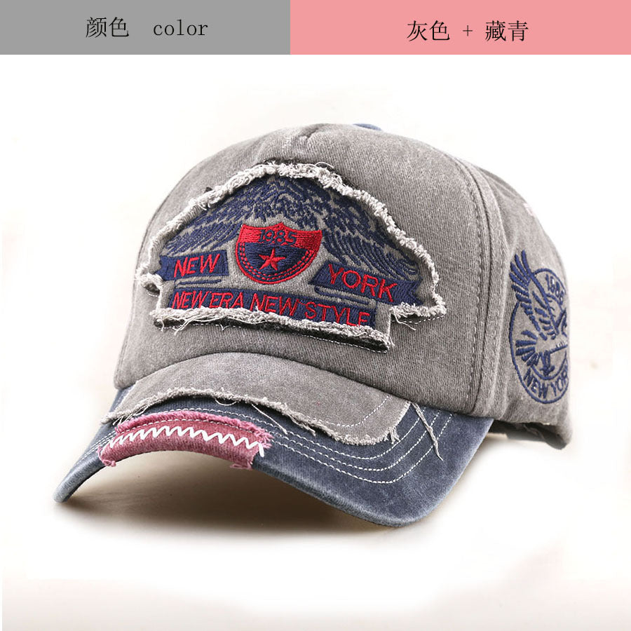 Wholesale Cotton Embroidery Baseball Cap Black New York Letter Patchwork Stylish Everyday Gift