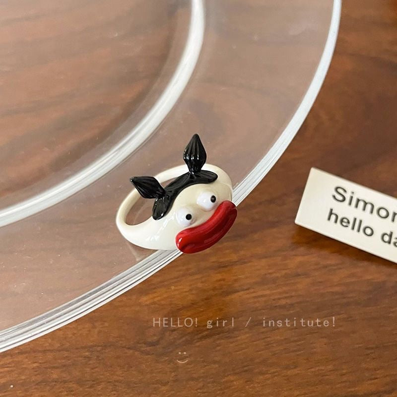 Wholesale Unique  cute sausage mouth ringr ring