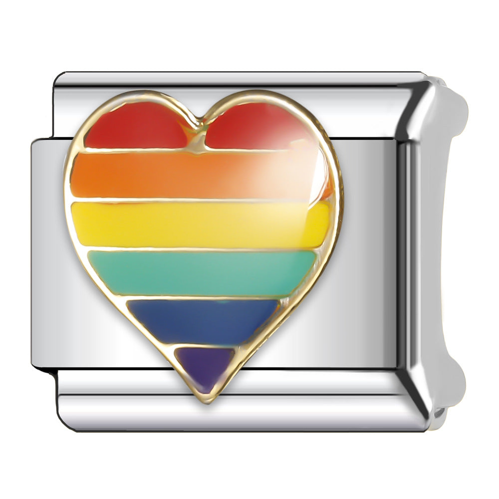 Wholesale Italian Charm Bracelet 9mm DIY Splicing Creative Pattern Stainless Steel Composable Bracelet