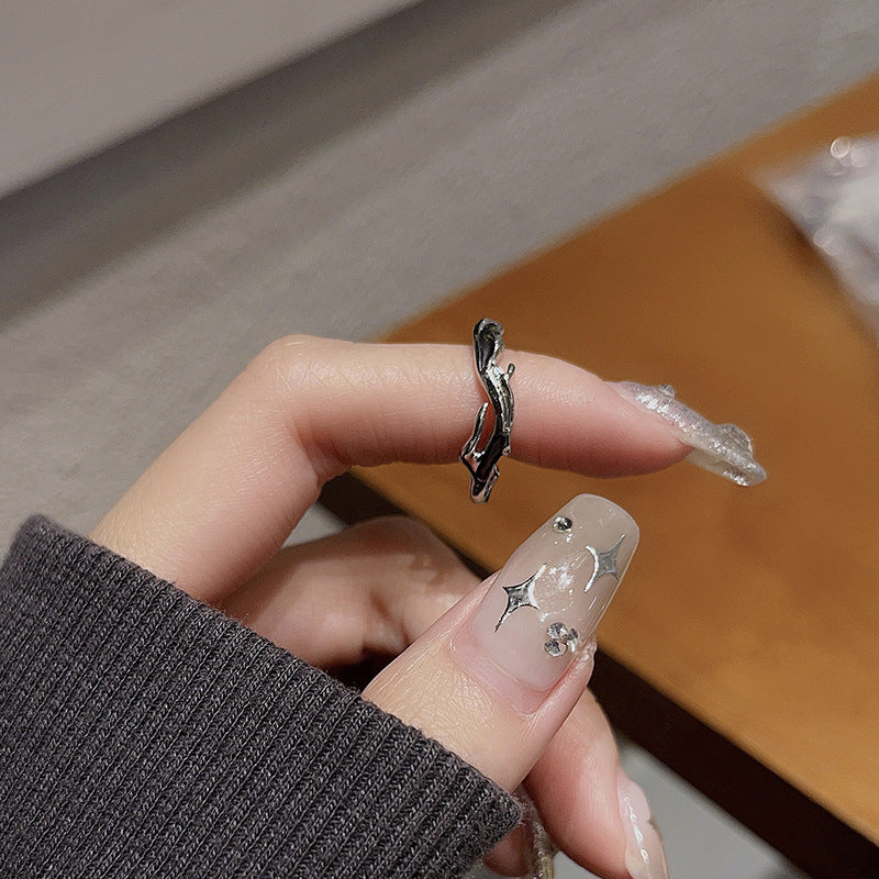 Wholesale Enamel Folds Irregular Retro Stacking Open Ring Adjustable Rings ACC-RS-JiuHao012