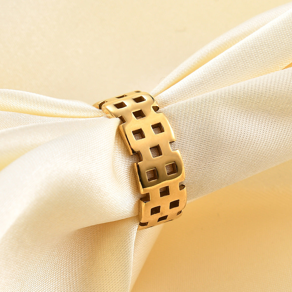 Wholesale Titanium Steel 8MM strap creative 18K gold ring