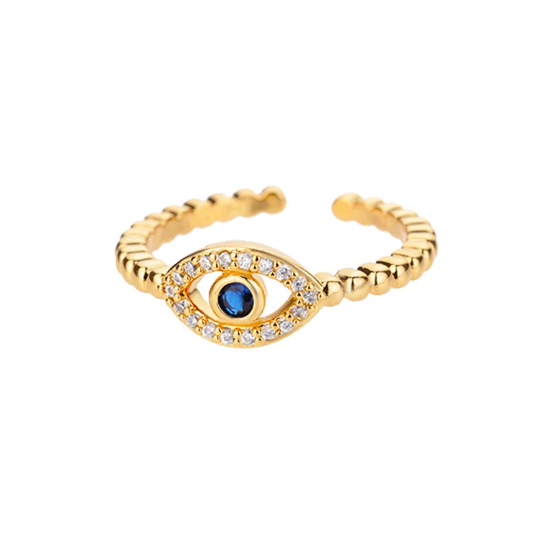 Wholesale Evil Eye Ring,  Blue Drip Oil Design,  Fashion Jewelry Accessory for Women,  Everyday Wear Gift