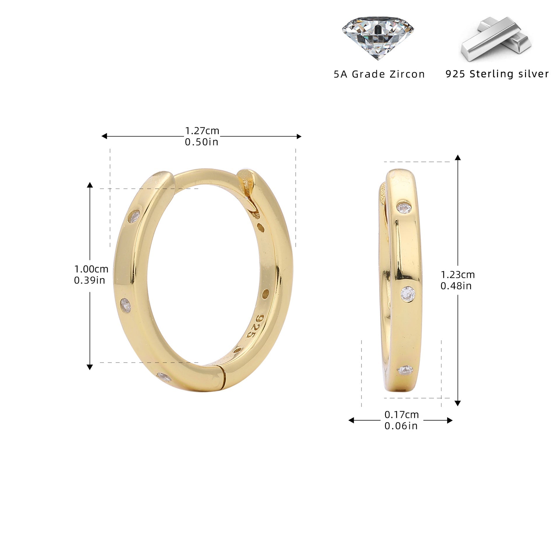 Wholesale  S925 Sterling Silver Diamond Earrings  All-match Earrings