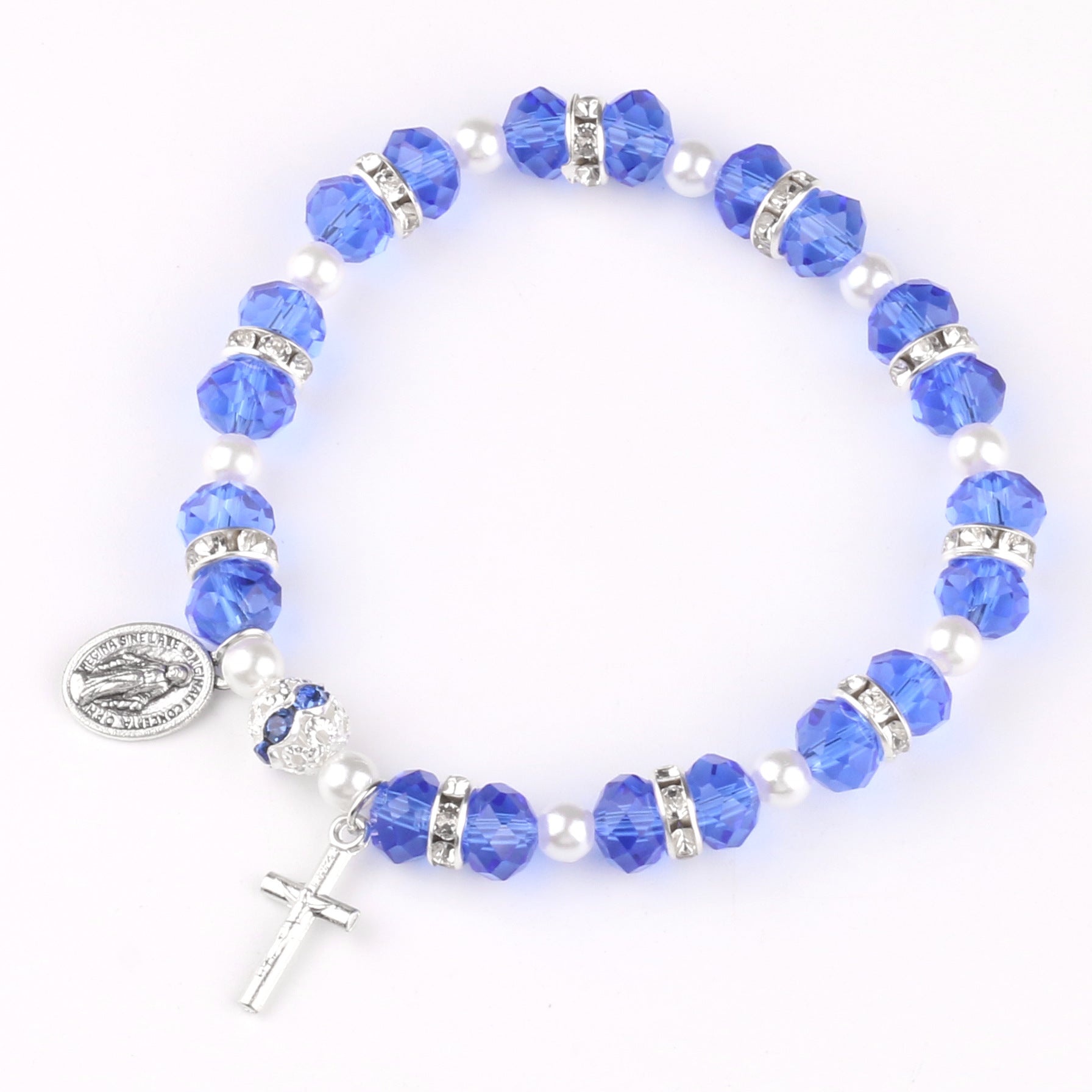 Wholesale Crystal Cross Stretch Beaded Bracelet