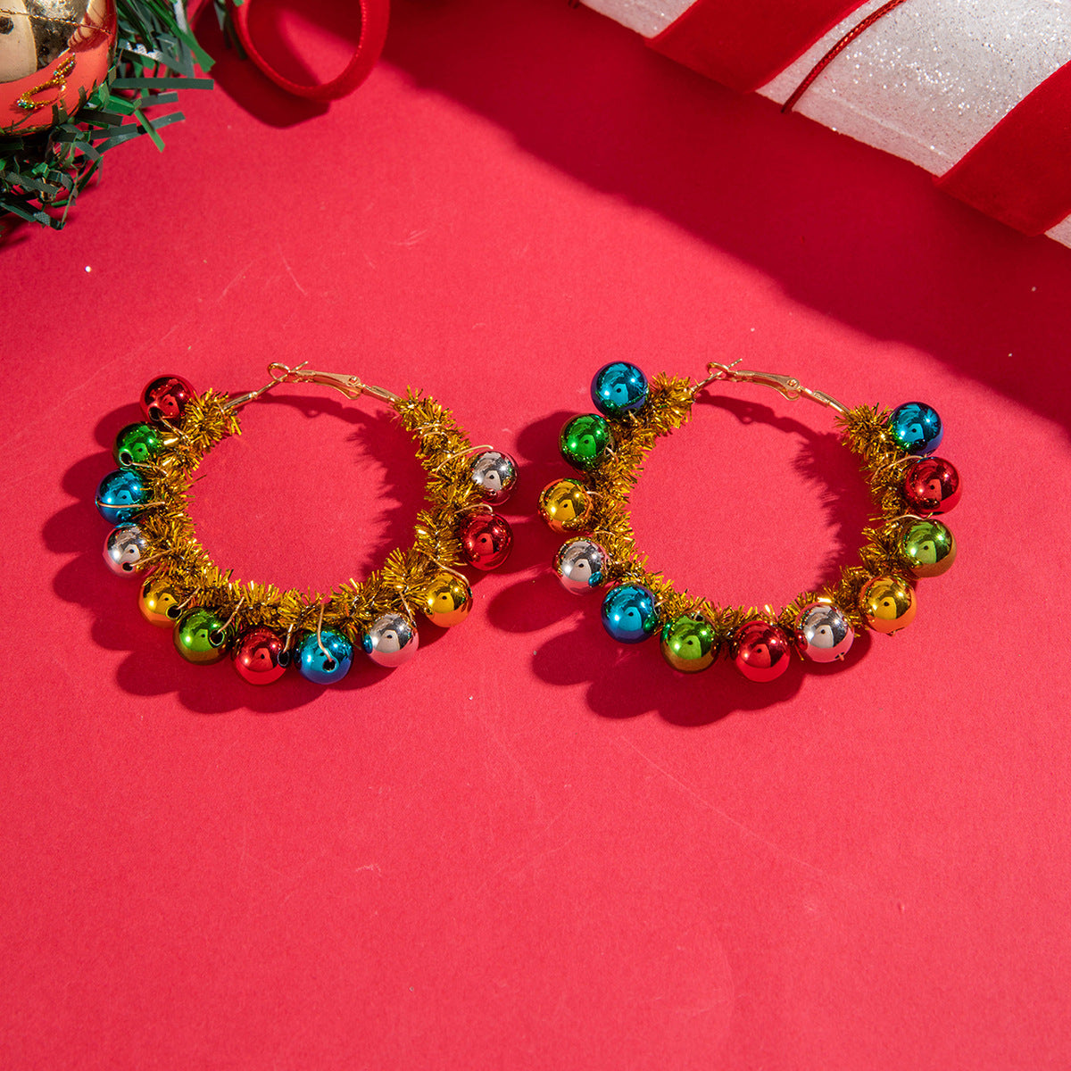Wholesale  Christmas color earrings beads earrings