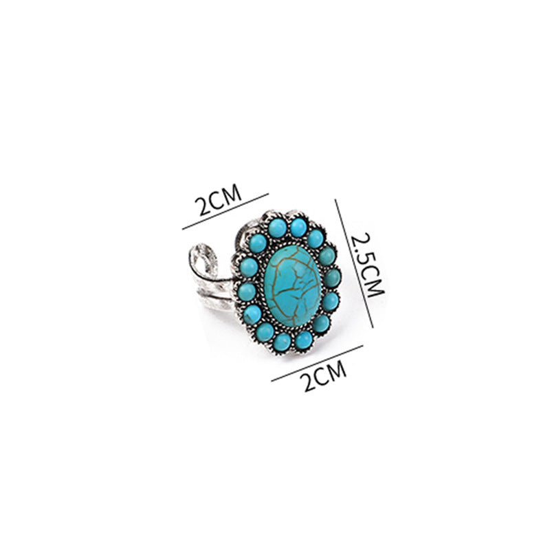 Wholesale Bohemian Western Style Turquoise Rings ACC-RS-Gaoz002