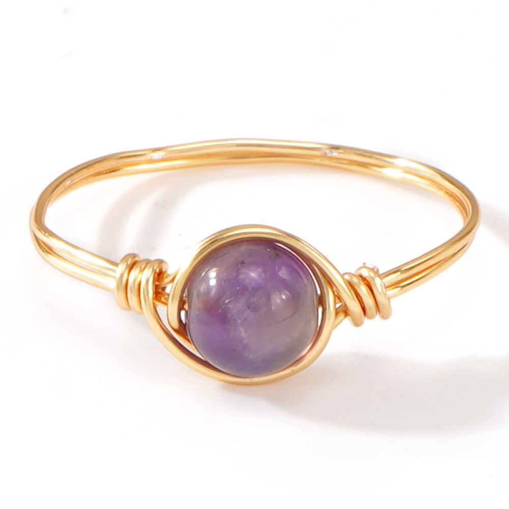 Wholesale Natural Stone Ring Light Luxury Elegant Niche Design Jewelry Accessory Gift