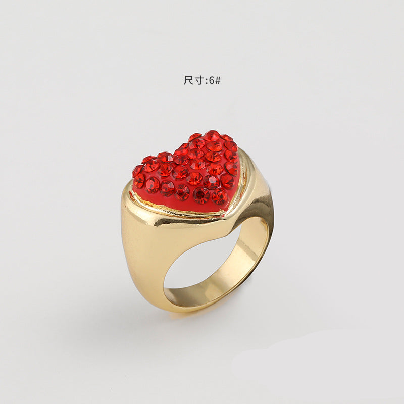 Wholesale Valentine's Day Red love diamond necklace combination suit