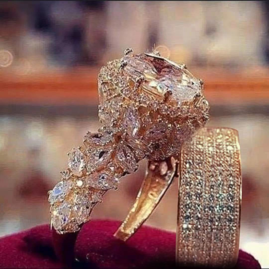 Wholesale Yiwu Sanjie Aliexpress Cross-Border New Hot-Selling Full-Diamond Jewelry European and American Ins Style Diamond-Encrusted Women' s Ring