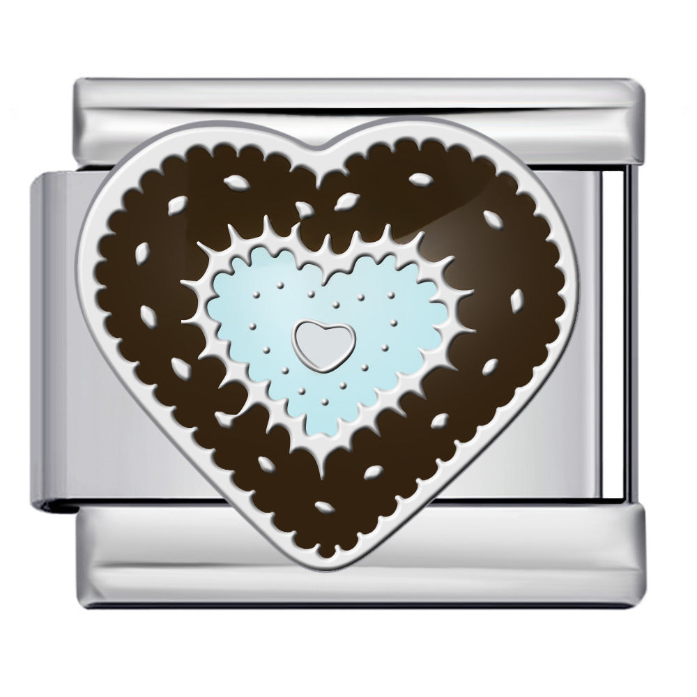 Wholesale Italian Modular Heart-Shaped Five-Pointed Star DIY Titanium Steel  Bracelet