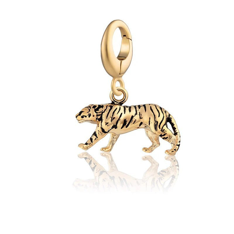 Wholesale Vacuum-plated 18K gold stainless steel DIY bear pendant necklace