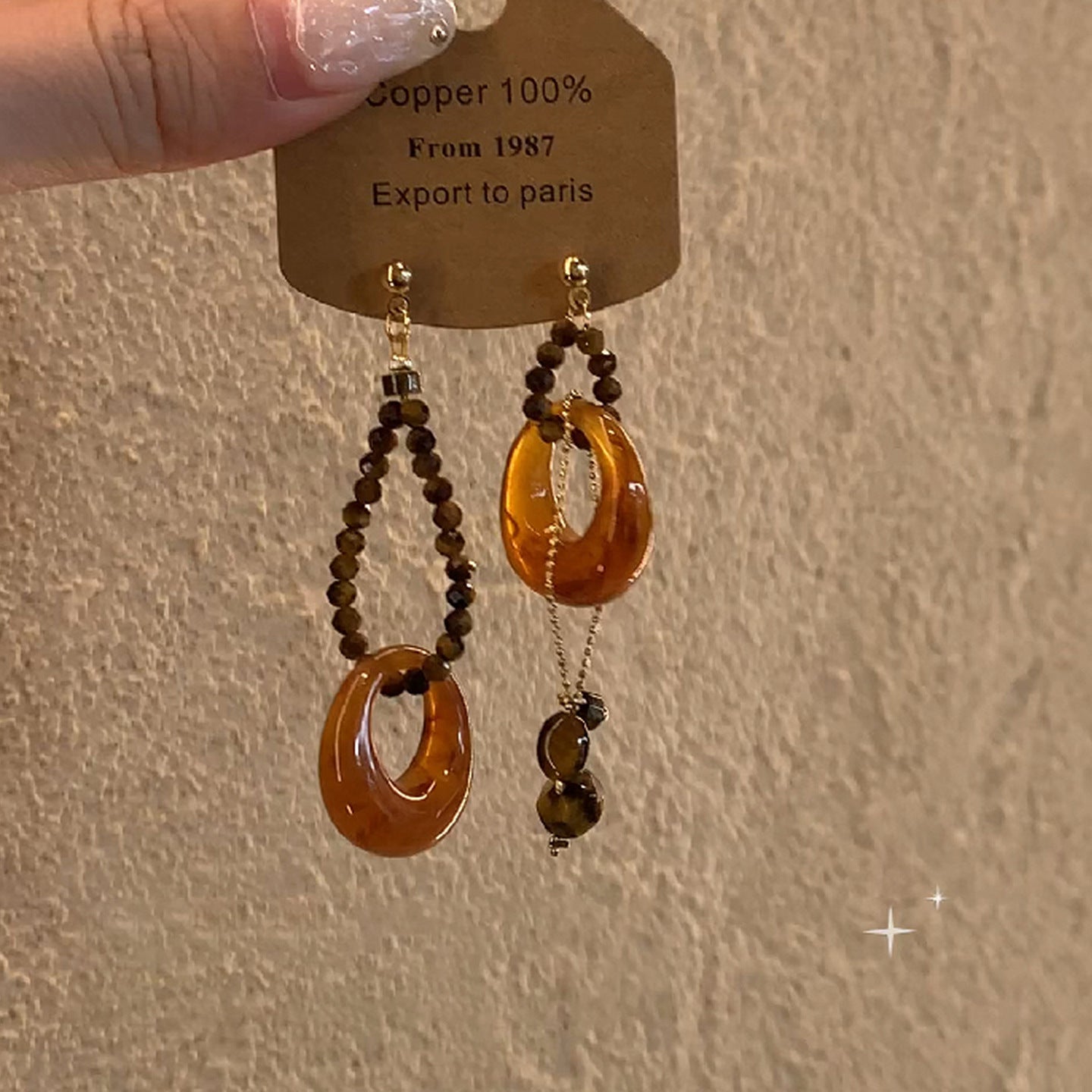 Wholesale Vintage Metallic Shiny Spherical Earrings
