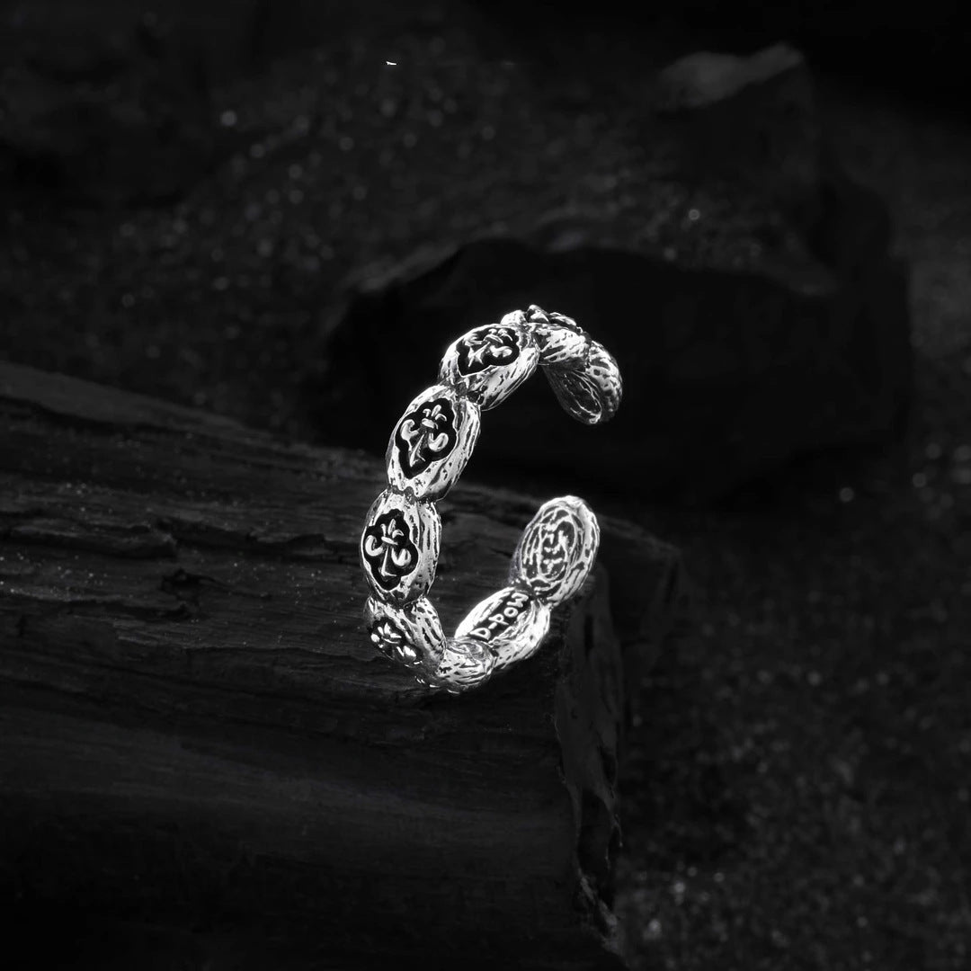 Wholesale Vintage distressed 925 silver heart ring