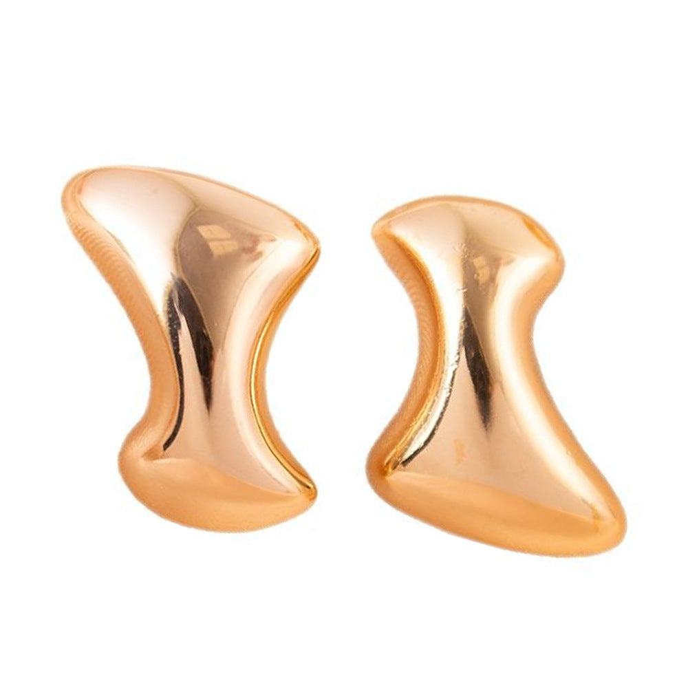 Wholesale Real gold plating irregular three-dimensional geometric earrings