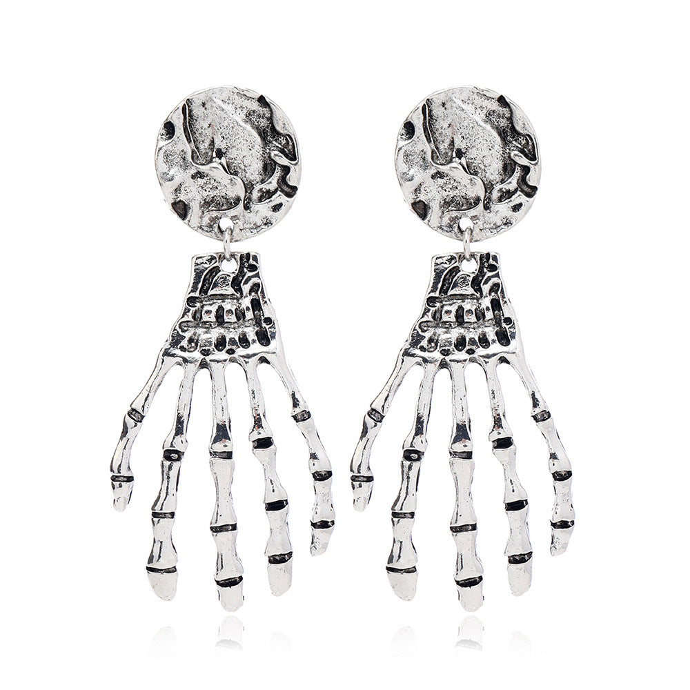 Wholesale Alloy Electroplated Skull Tassel Earrings Gothic Punk  Jewelry Accessory Gift