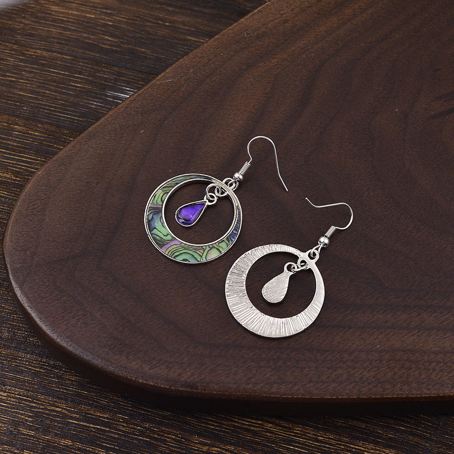 Wholesale Vintage Bohemian Round Openwork Teardrop Earrings