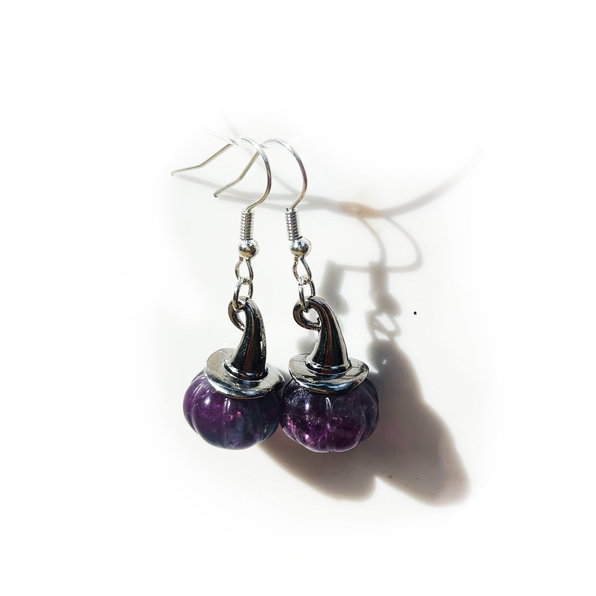 Wholesale Natural Stone Crystal Pumpkin Earrings Halloween Jewelry