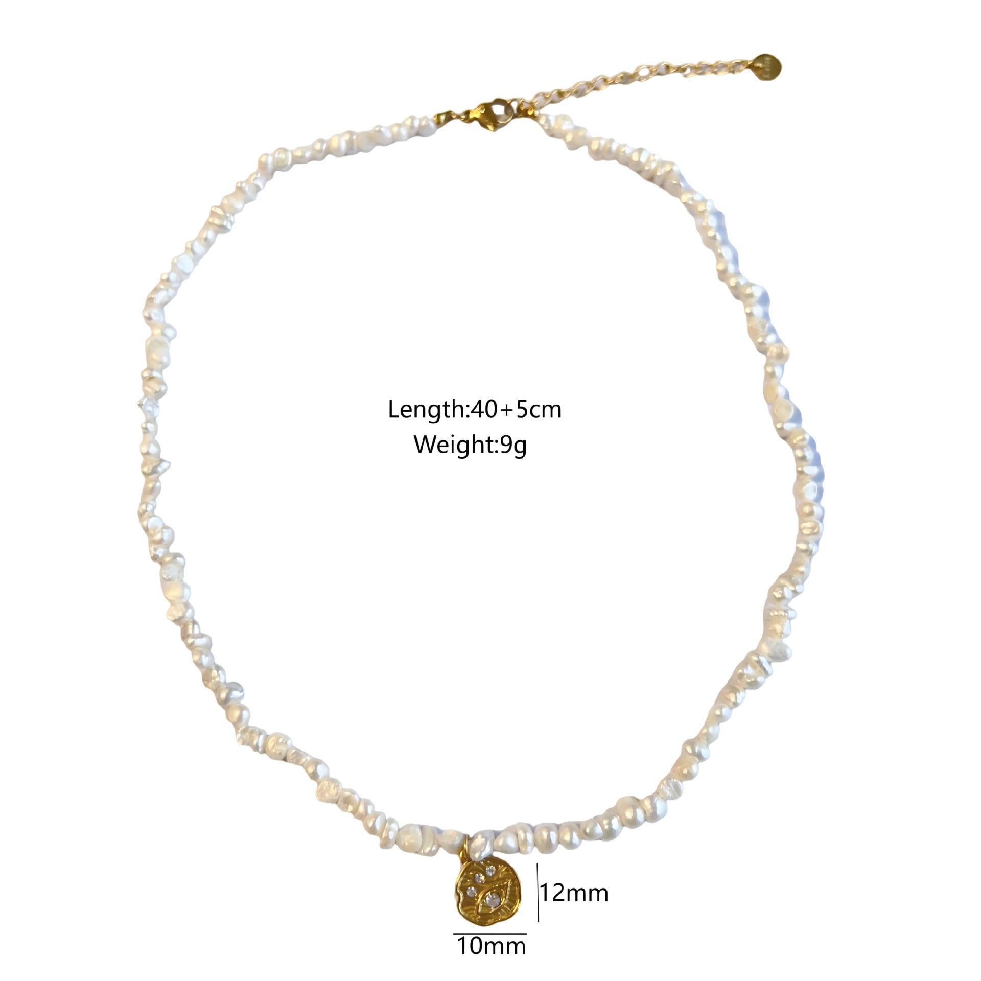 Wholesale Stainless Steel Natural Pearl Beads Beaded Diamond Cross Pendant Necklace