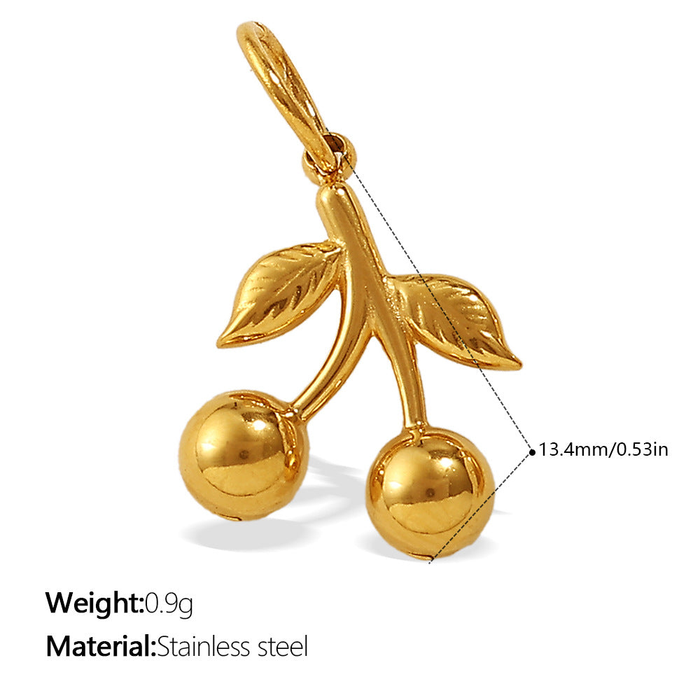 Wholesale Various Cherry Fruit Design Stainless Steel Pendants DIY Creative Bracelet Necklace Jewelry Pendant Bracelet