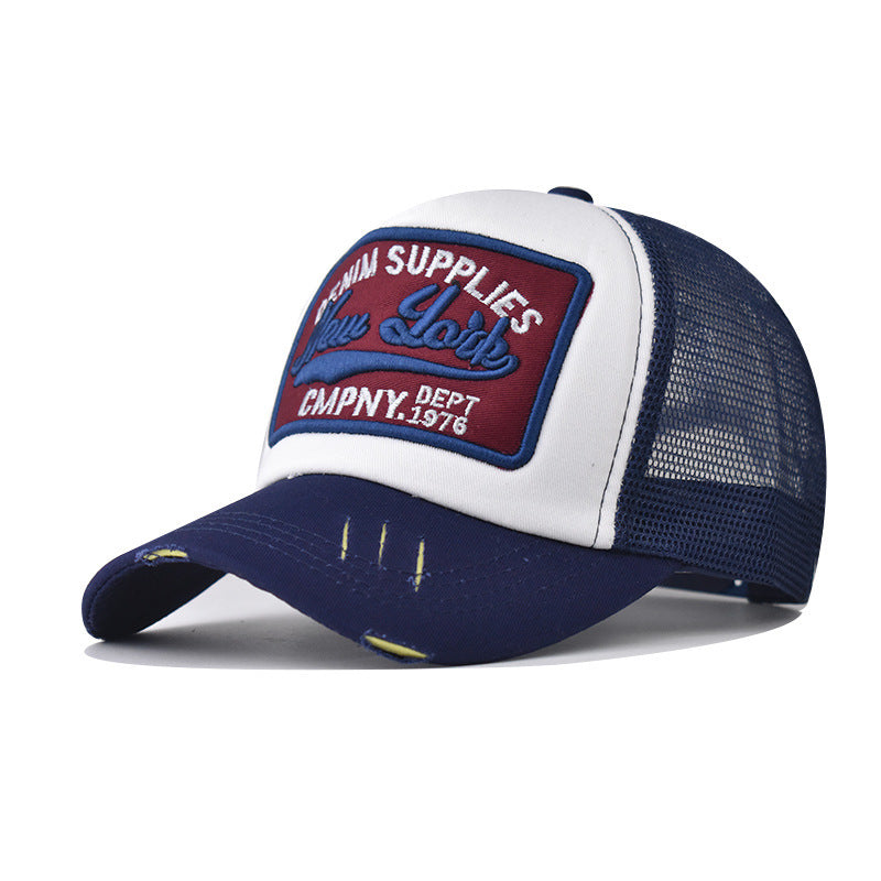 Wholesale New York 3D Embroidered Breathable Mesh Baseball Cap For Outdoor Summer