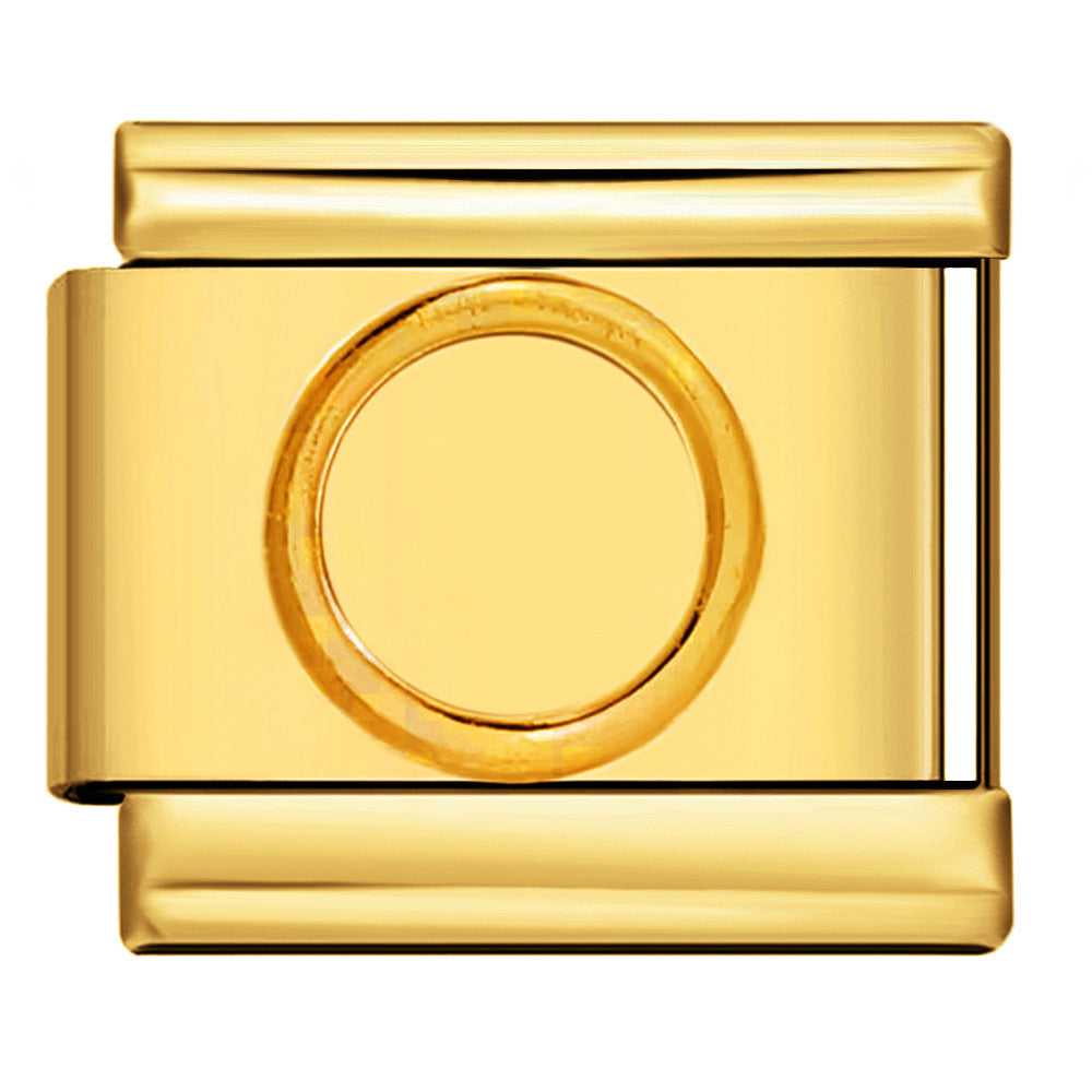 Wholesale Italian Charm Bracelet 9mm DIY Splicing Removable Gold Stamping Pattern Stainless Steel Composable Bracelet