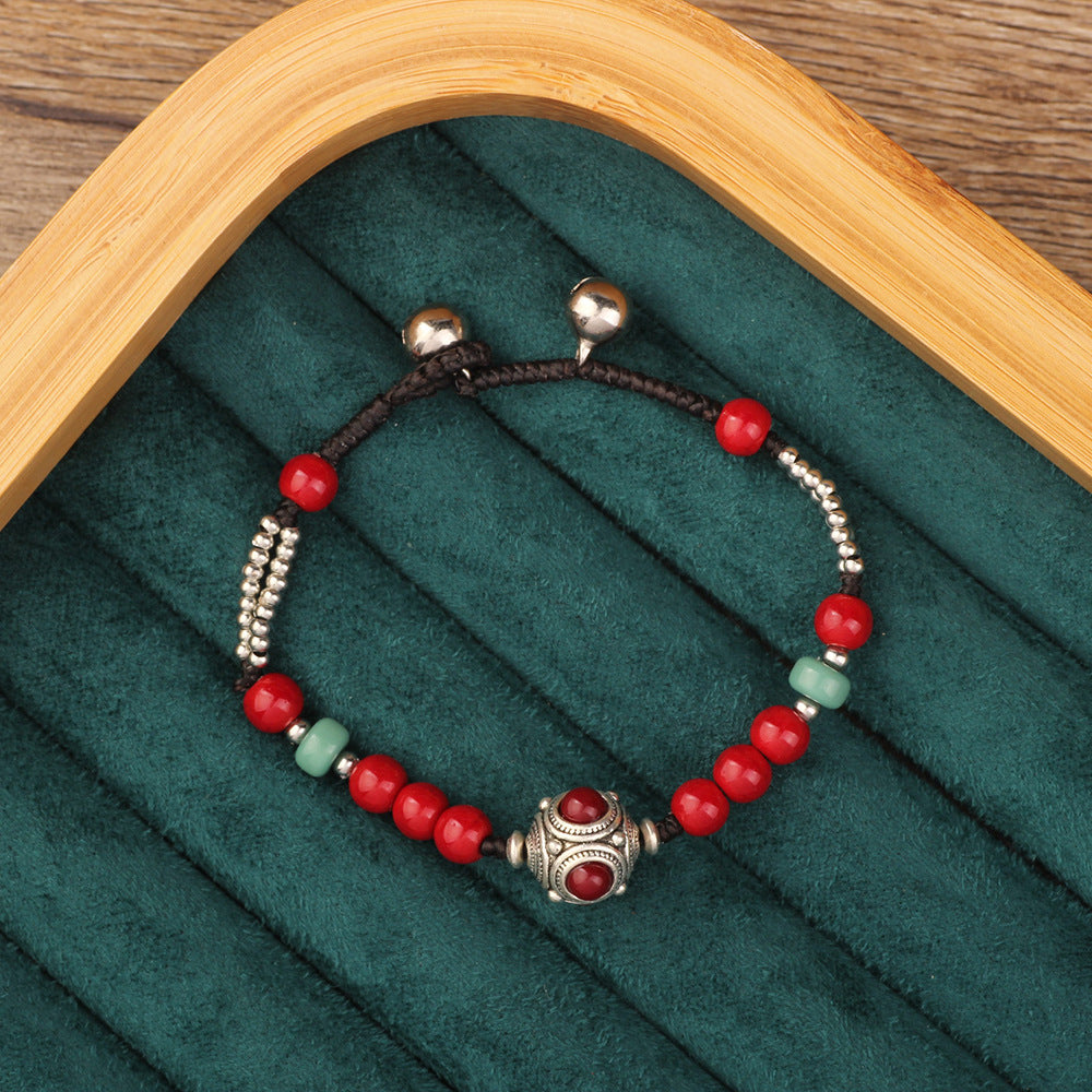 Wholesale Ethnic Retro Tibetan Hand-woven Turquoise Bracelet
